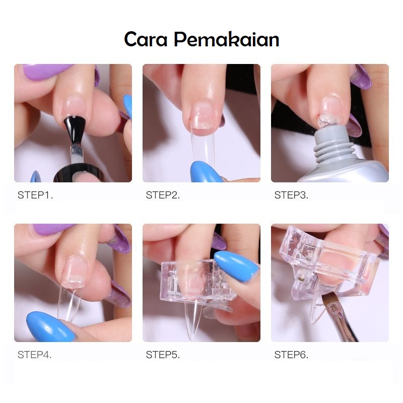 KMN Nail Tips Clip Penjepit Kuku Polygel Extension Clip Nail Art Tools Pedicure