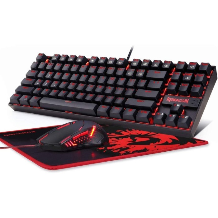 Keyboard TKL Mouse Pad 3 in 1 Combo Set Redragon Gaming K552-BA