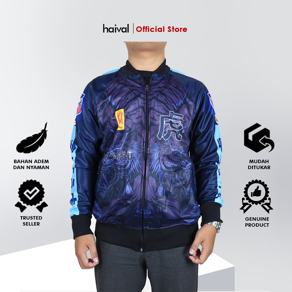 Haival Jaket Pria Sukajan Printing Keren Premium Motif Harimau ANG Model Terbaru