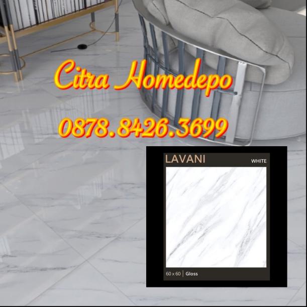 Granit Tile ARNA Size 60x60 (GLOSSY/KILAP) - Lavani White
