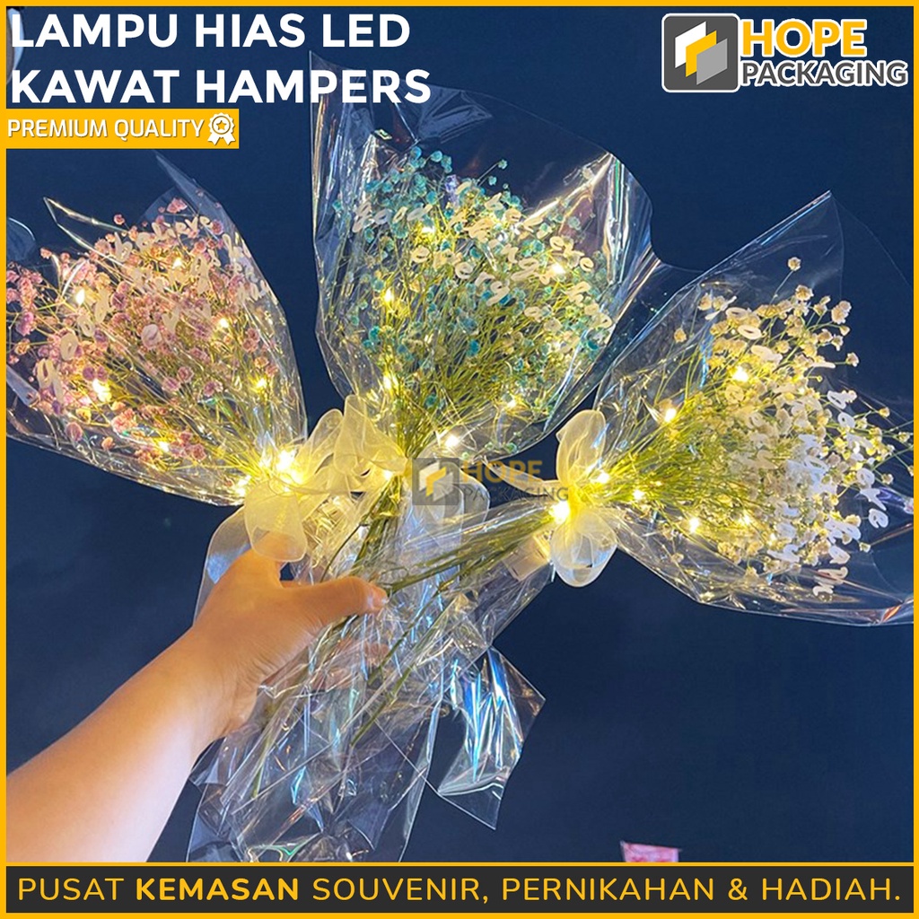 dekor bunga balon souvenir kado / Lampu Hias Led kawat Hampers