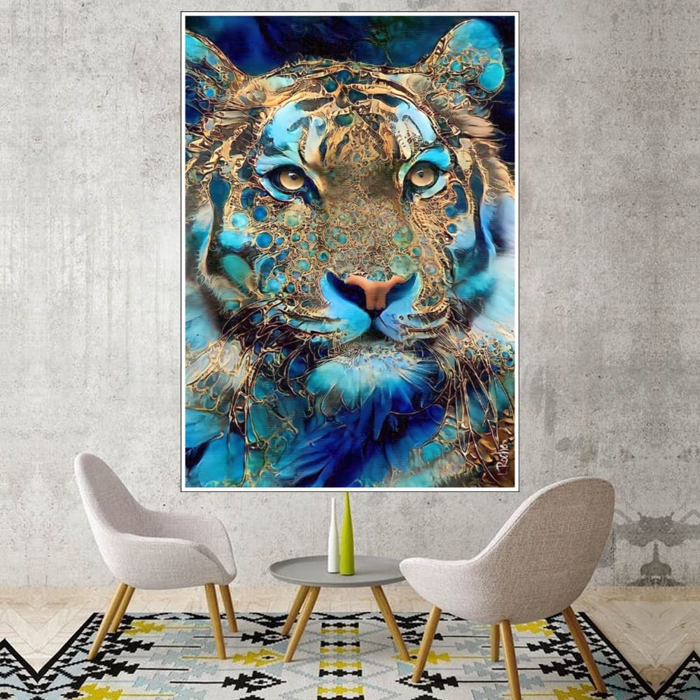 Hiasan Dinding Poster Gambar Harimau Xtra Jumbo Besar Best seller Ukuran 100x70cm 150x100cm 200x100c