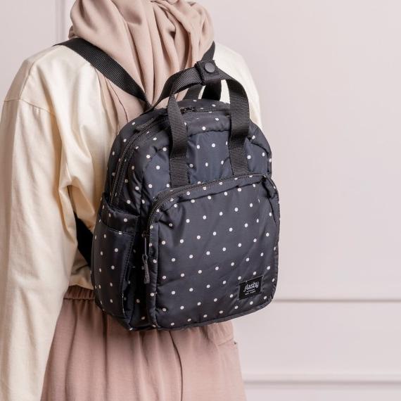 Tas Ransel mini Flashy Larbert Four Hitam Polka