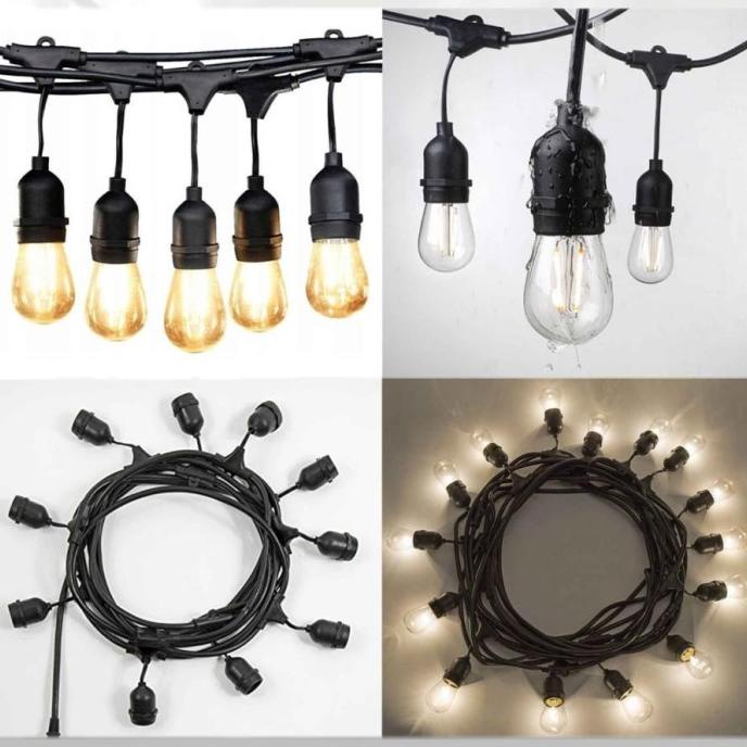 kabel fitting gantung outdoor / lampu hias outdoor