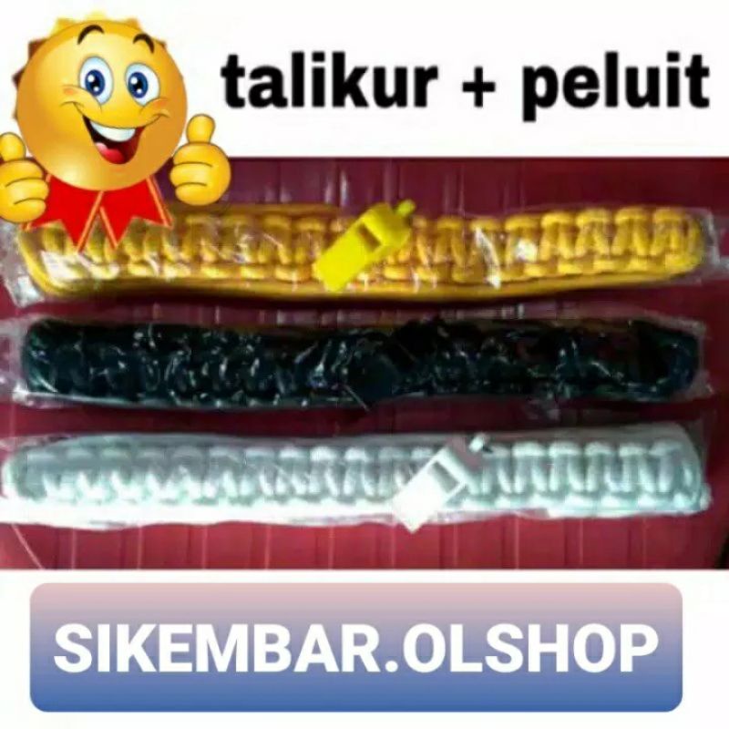 Talikur + Peluit Satpam 1 set. Hitam/Putih/Kuning/Merah/Hijau/Ungu. Kualitas Terbaik 
