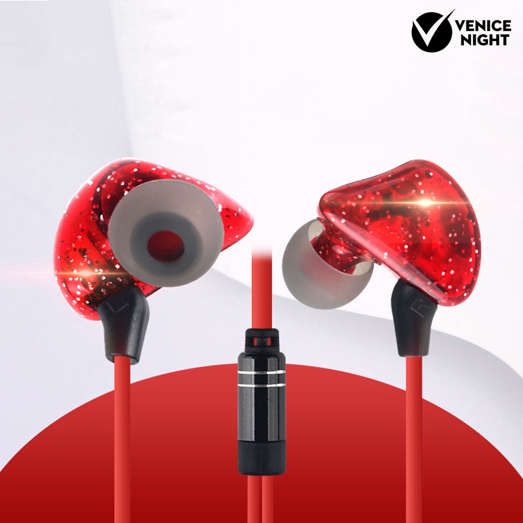 (VNEP) (Berkabel) Earphone In-ear HiFi Stereo Long Cable 3.5mm Plug Music Earbuds Headphone Pemantauan untuk Siaran Langsung