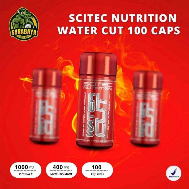 Scitec Nutrition Water Cut 100 Capsules Non Diuretic Fat Burner Slimming Pembakar Lemak Stimulant