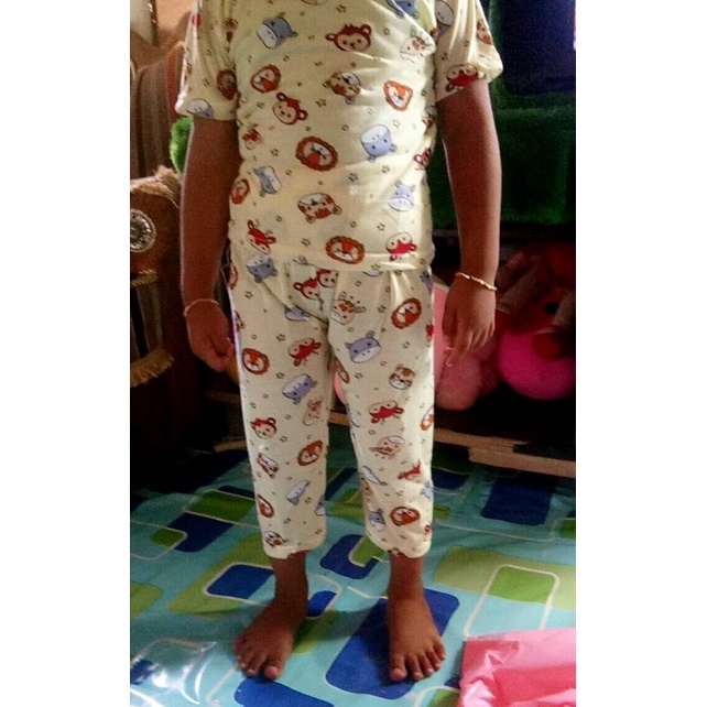 Setelan PIYAMA ANAK 0-3 Tahun Motif Zoo Animals Baju Celana Pendek Panjang Tidur Adem Bayi New Born Newborn Baby Balita Lucu Laki Perempuan Cowok Cewek Cowo Cewe Unisex Piama Pajamas Sleepwear Stelan Kelas Umur Usia Bulan 1 2 3 5 6 7 8 9 10 11 12 18 24