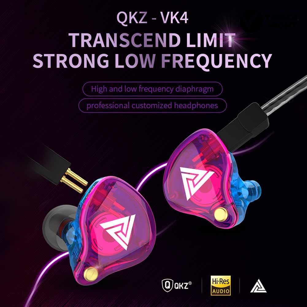 (VNEP) (Berkabel) QKZ VK4 Universal Dilepas In-Ear Bass Earphone Musik Earbud dengan Mic