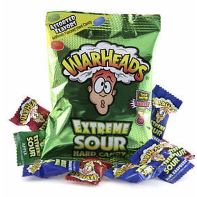 

BAYAR DITEMPAT WARHEADS EXTREME SOUR HARD CANDY - MADE IN USA /PERMEN LUNAK/PERMEN VIRAL/PERMEN MILO/PERMEN YUPI/PERMEN JADUL/PERMEN KARET