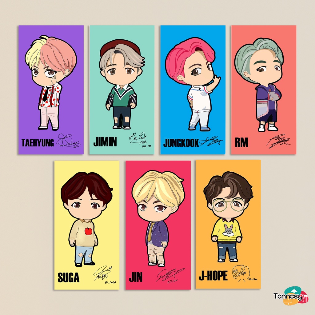 BTS TOON KOREA KPOP 15x30CM HIASAN DINDING PAJANGAN WALL DECOR PAJANGAN POSTER DEKORASI KAMAR RUMAH