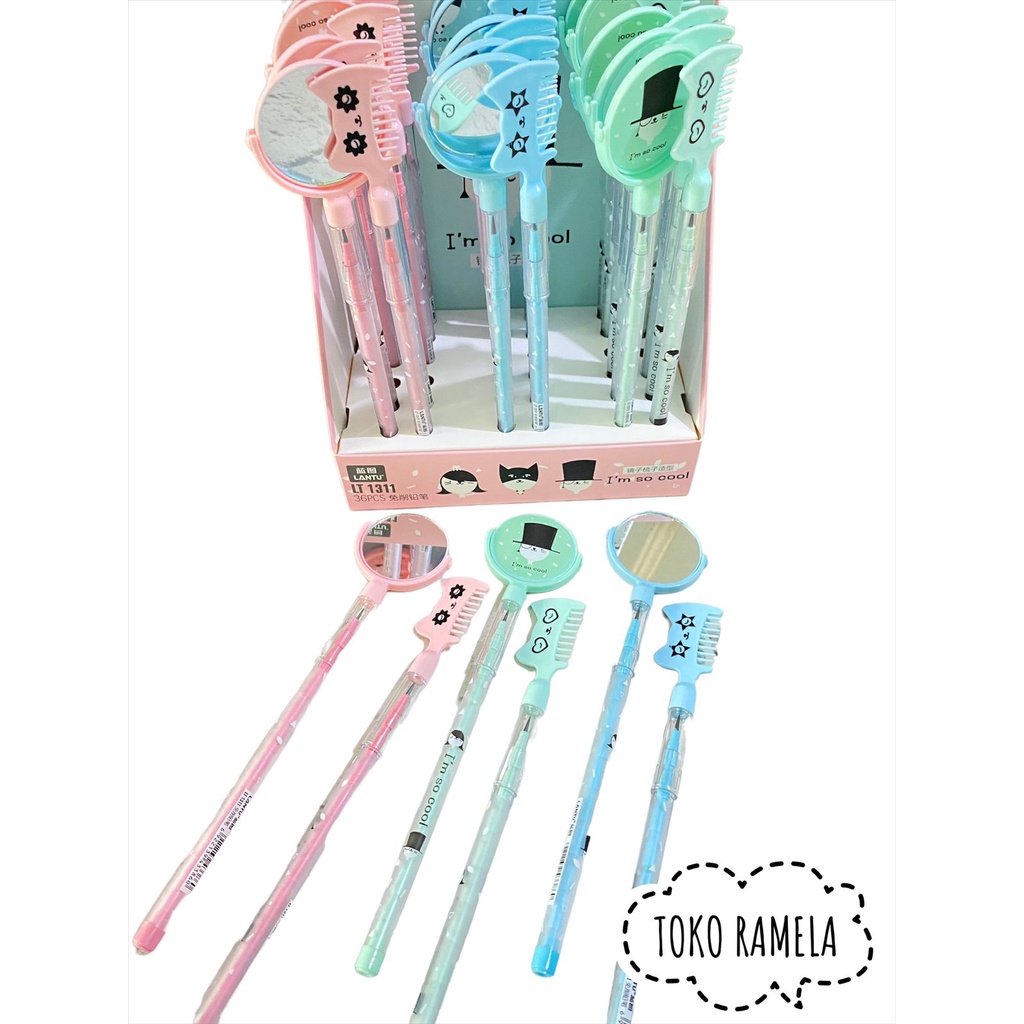 

6pcs PENSIL SUSUN BENTUK KACA DAN SISIR/PENSIL TANPA SERUT