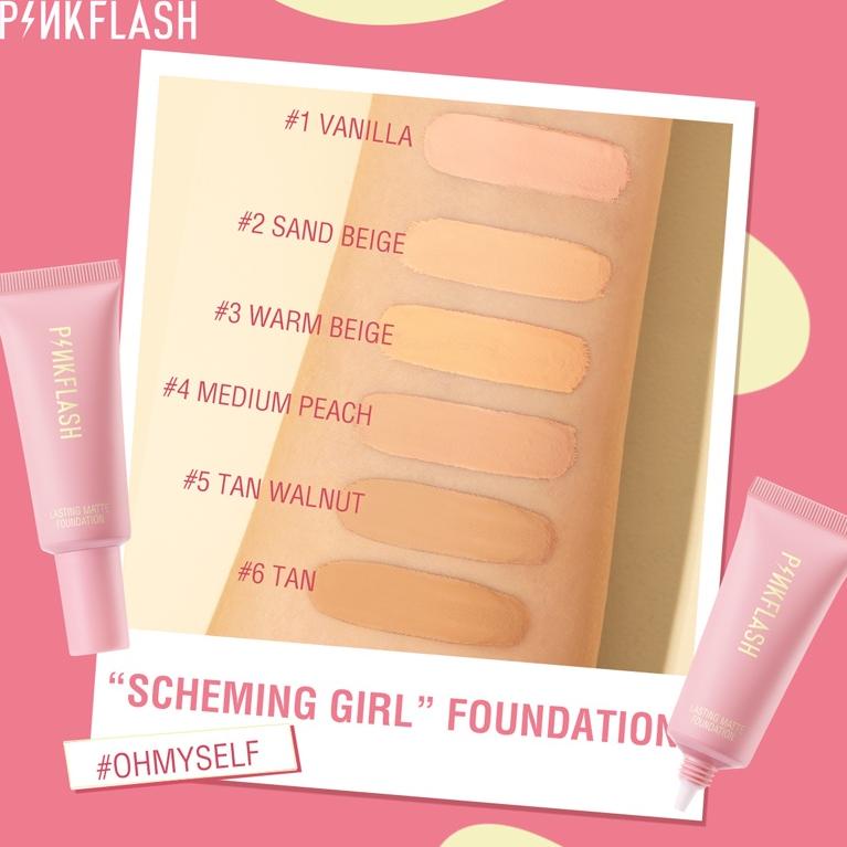 ⍗ PinkFlash Foundation Lasting Matte Foundation PinkFlash Foundation Pink Flash Alas Bedak PinkFlash