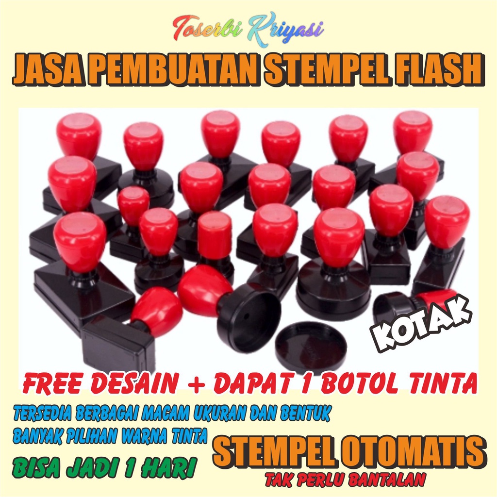 

Cetak Stempel Flash / Stempel Perusahaan / Stempel Toko / Stempel Otomatis / Stempel Custom / Stample -- Free / Gratis Desain + 1 Botol Tinta KOTAK
