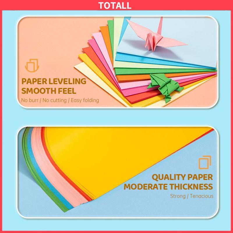 COD Kertas Karton Buatan tangan 10 warna anak-anak Karton Kertas Origami Siswa Sekolah Dasar Taman Kanak-kanak-Totall