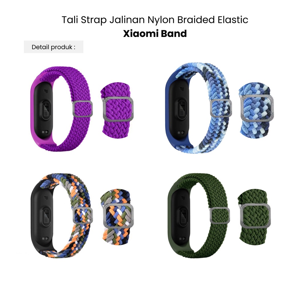 Strap Xiaomi Band Colorful strap MiBand 3 4 5 6 Nylon Braided Elastic Buckle Wrist