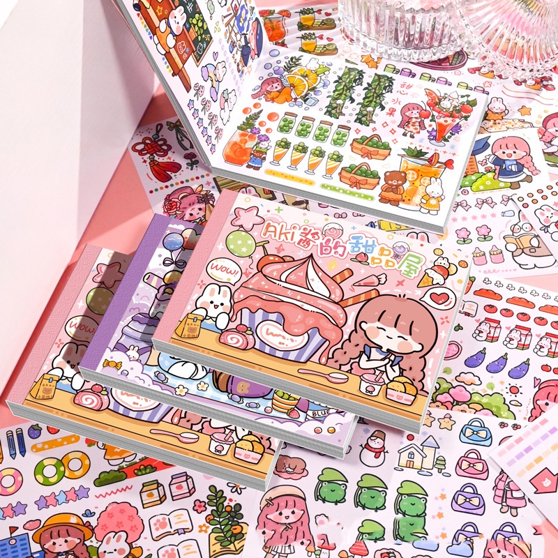 20 / 50PCS / Set Stiker Motif Kawai Bahan PET Untuk Dekorasi DIY