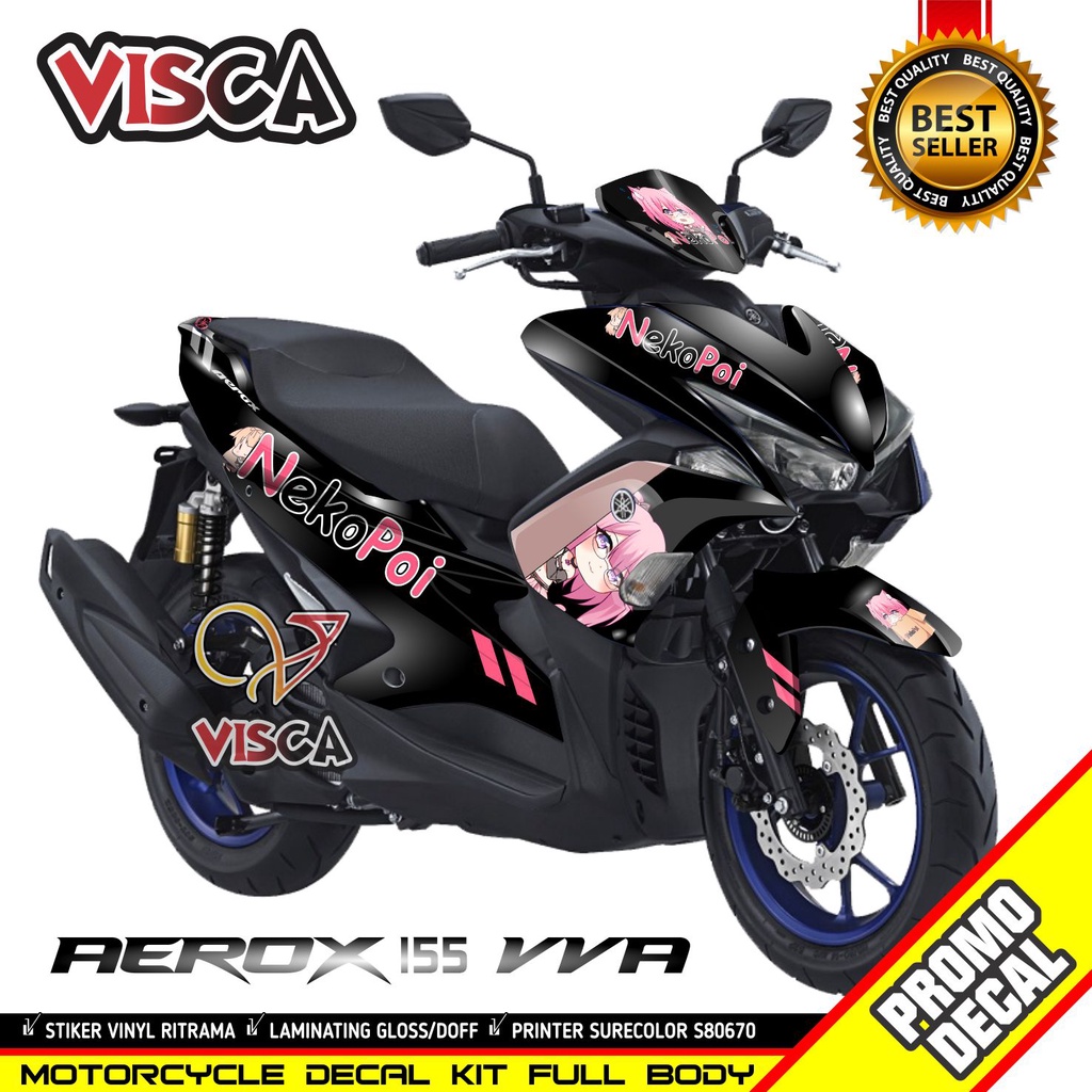 Decal Aerox 155 Full Body Striping Aerox 155 old Stiker Aerox 155 Full Body Nekopara