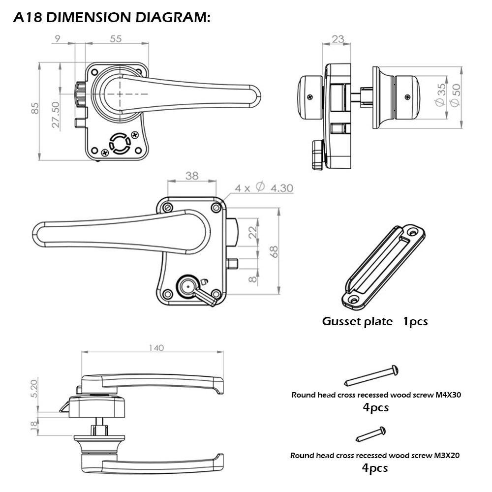 Preva Kunci Pintu Toilet Furniture Hardware Yacht Caravan Door Latch