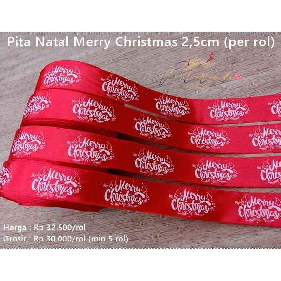 

NATL-99 : Pita Natal Merry Christmas 2,5cm (per rol)