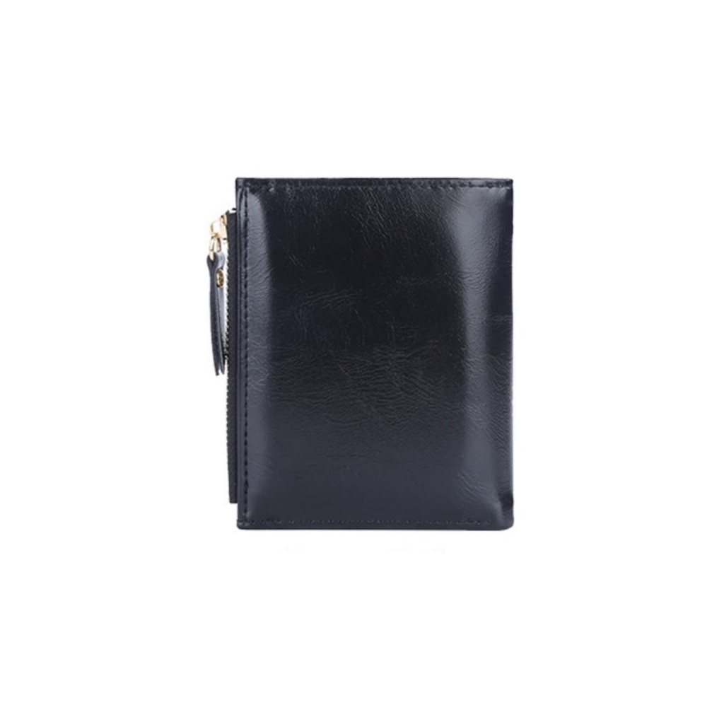 DOMPET LIPAT WANITA IMPORT MINI KULIT CROCO HITAM GLOSSY HOGARA WA608B5 KOREA PREMIUM KARTU UANG KOIN KECIL PENDEK REMAJA KEKINIAN CEWEK MURAH SIMPLE LUCU BRANDED
