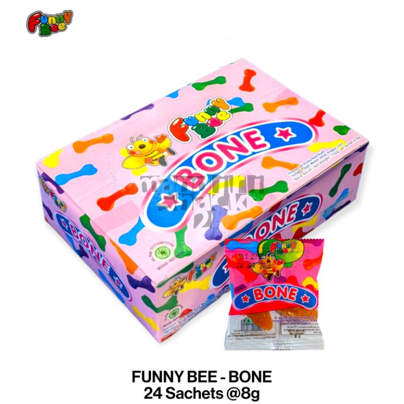 

FUNNY BEE GUMMY CANDY BONE PERMEN JELI