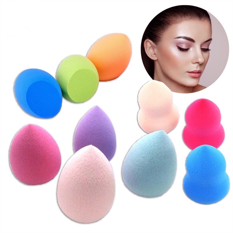 Spons Make Up Set 6 IN 1 Beauty Blender Sponge Bedak Isi 6 Pcs Powder Puff Foundation Makeup Puff Wajah Kemasan Plastik Import Murah