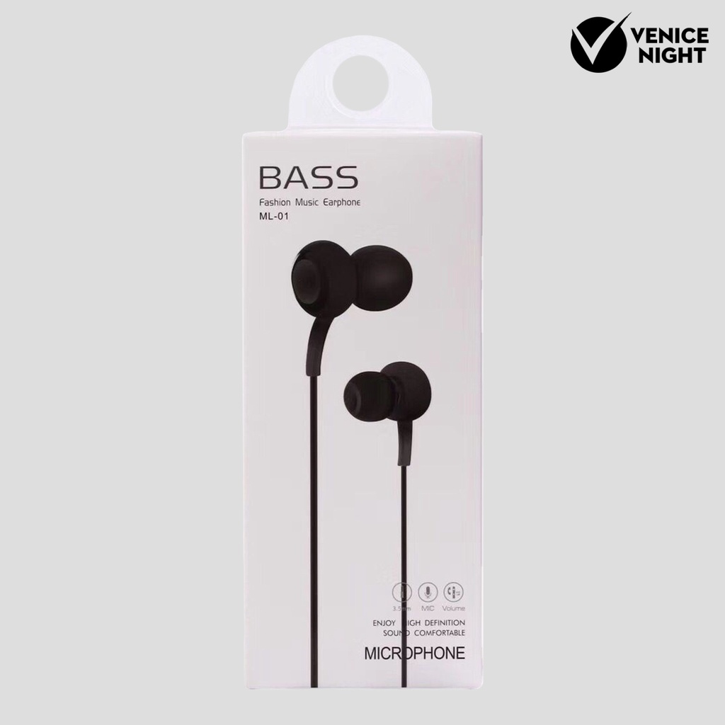 (VNEP) (Berkabel) Earbud High Fidelity Sensitif Lossless Mega Bass Ringan 3.5mm In-Ear HD-kompatibel Panggilan Gaming Earphone untuk Menjalankan