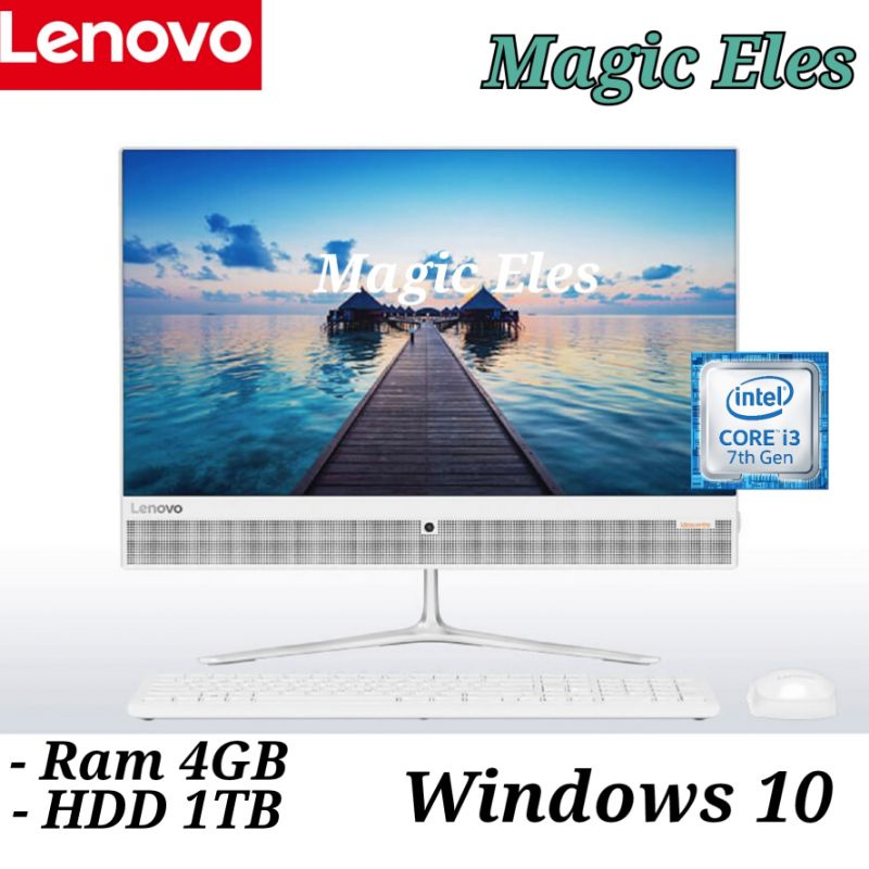 PC AIO Lenovo ideacentre 510 - 22ish intel Core i3 - 7100T Ram 4GB HDD 1TB Windows 10