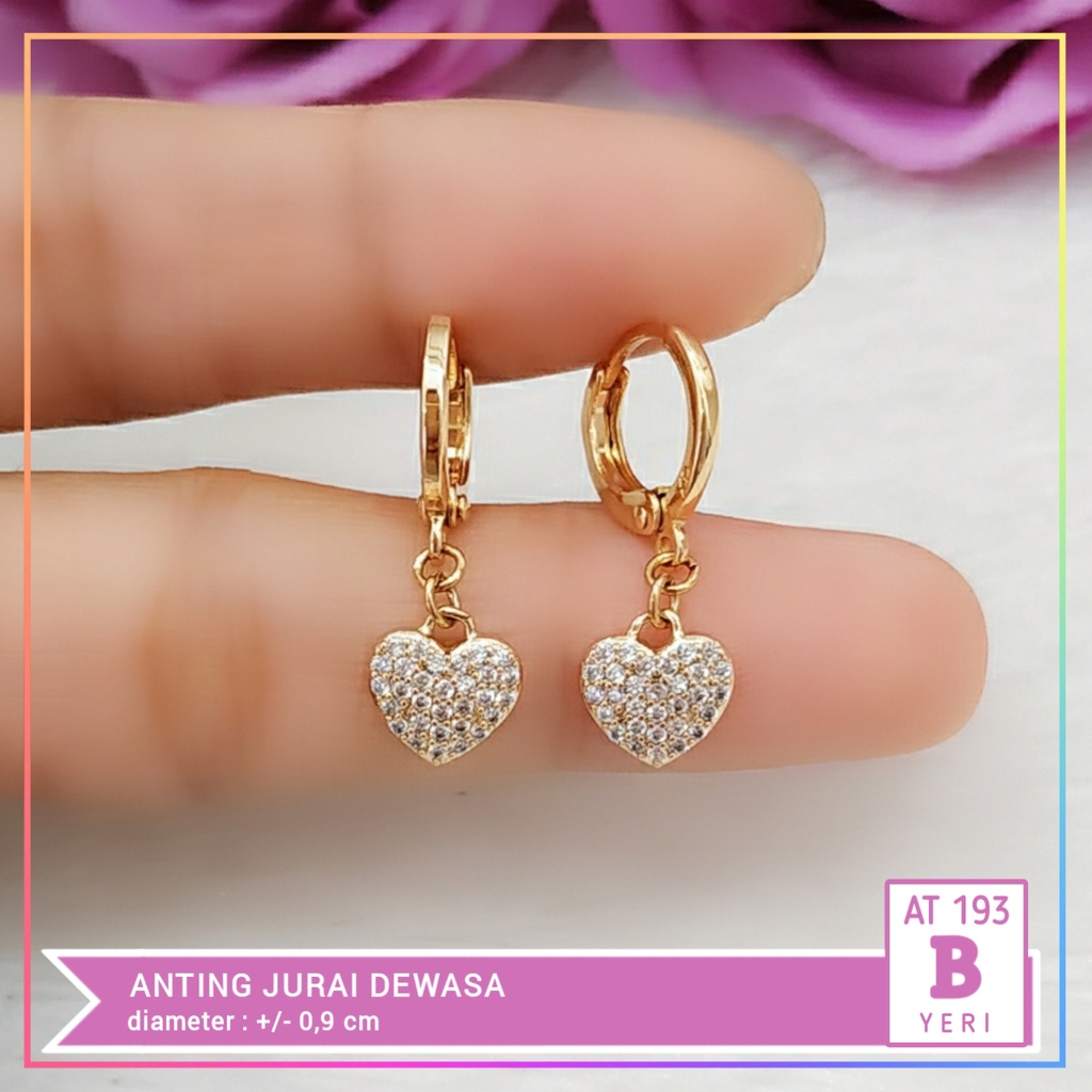 Anting xuping anting dewasa jurai premium ori xuping bulan sabit permata lapis emas gold AT 193
