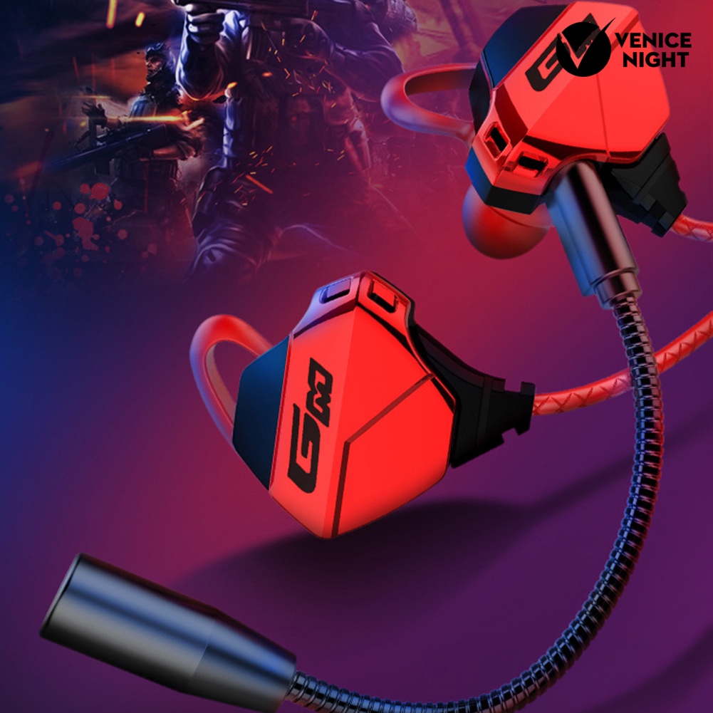 (VNEP) (Berkabel) 3.5mm Universal In-Ear Earphone Noise Reduction Gaming Headphone dengan Mic