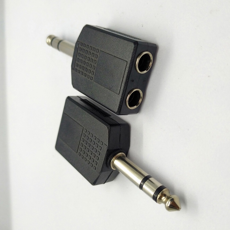 jack mic konektor T cabang mic female KE jack akai male mic stereo 1-2