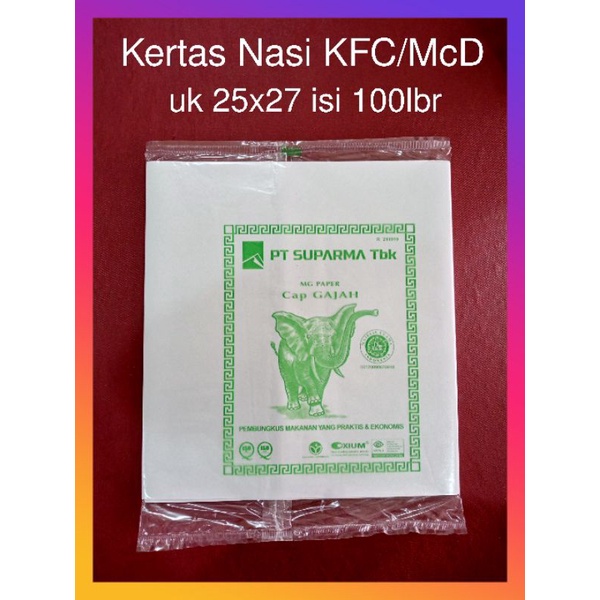 

Kertas Nasi KFC/Kertas Burger/Kertas Bungkus Nasi