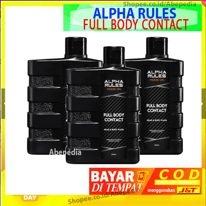 (Bisa COD) ALPHARULES FULL BODY CONTACT 2IN1 SABUN + SHAMPO PRIA ALPHA RULES