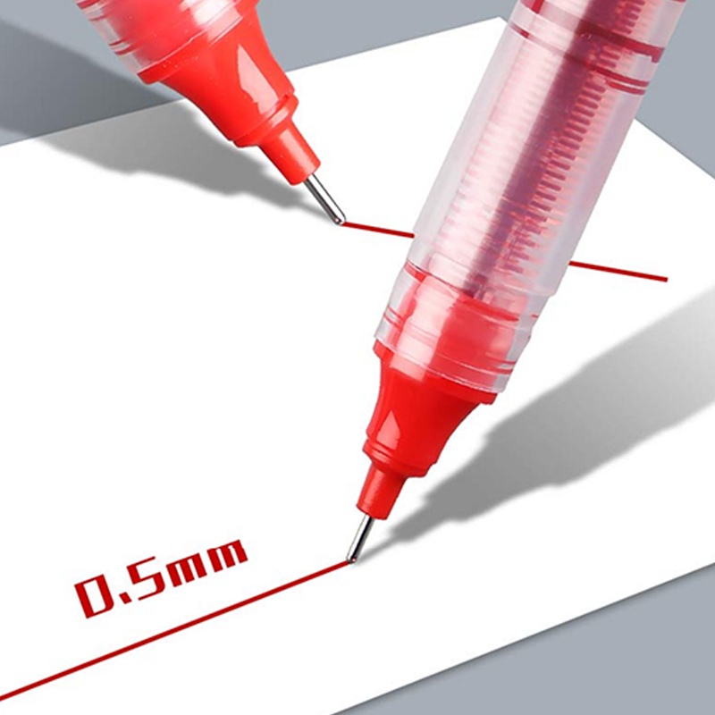 Pena Gel Tinta Merah Matte / Transparan Ukuran 0.5mm