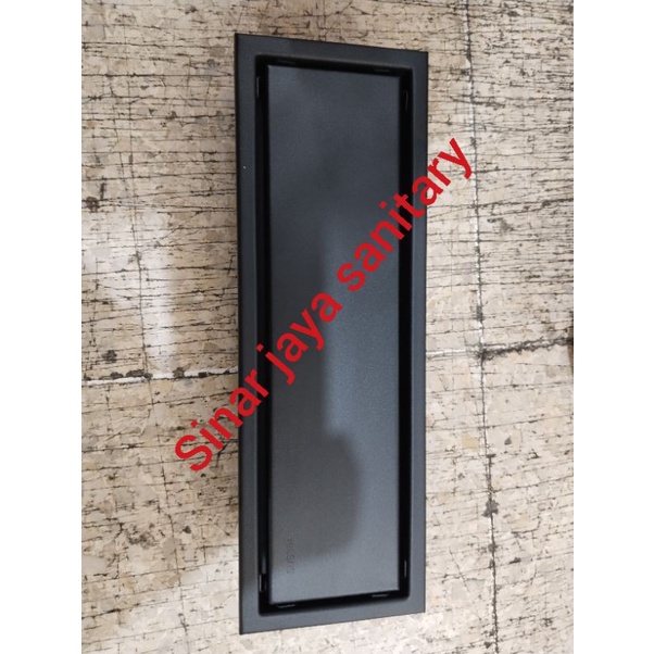 Smart floor drain panjang black 30cm stainless 304 / floor drain hitam panjang