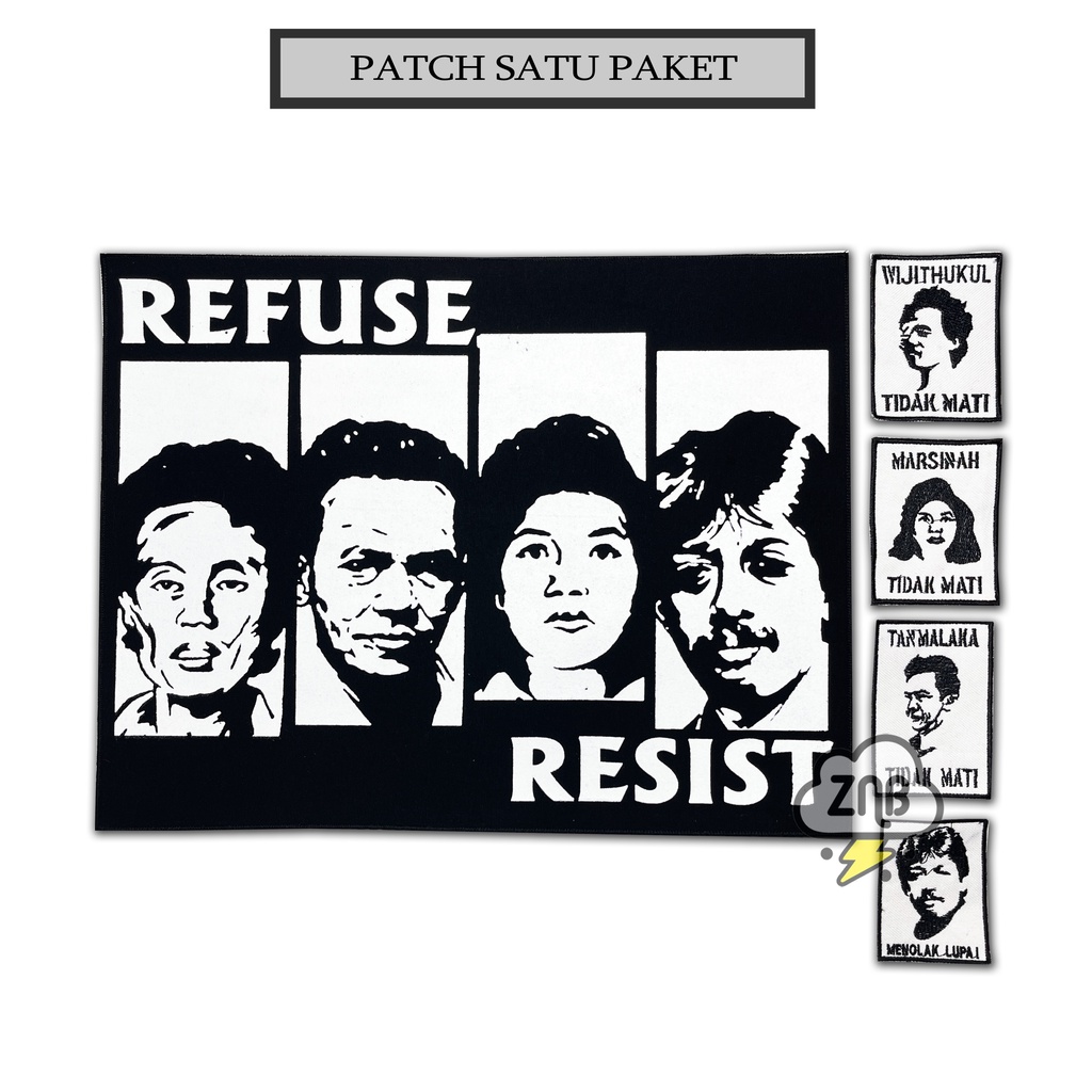 PATCH SABLON PATCH BORDIR REFUSE RESIST MARSINAH MUNIR EMBLEM BORDIR