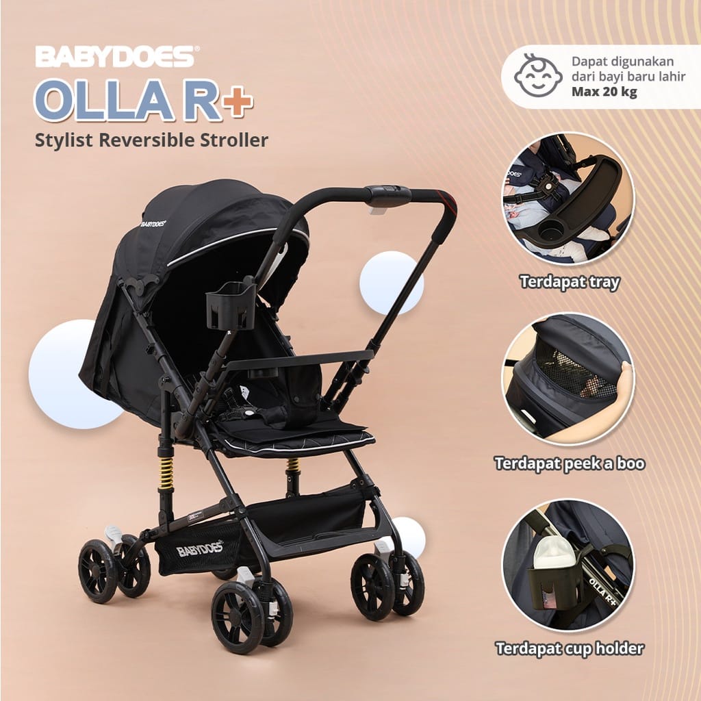 Stroller Babydoes Olla R+ Plus | Holla /Olla R Stylish Reversible Handle Kereta Dorong Bayi Dua Arah