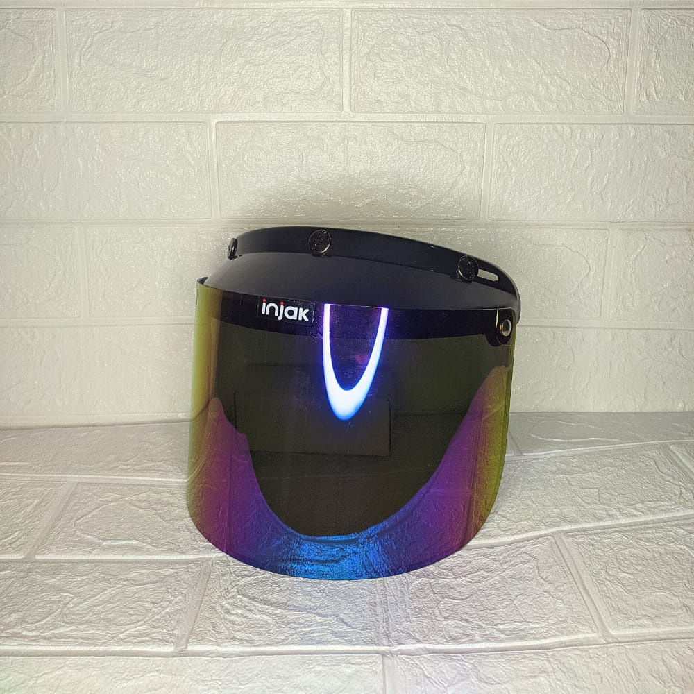 KACA HELM BOGO DATAR RAINBOW COATING KACA BOGO DATAR INJAK ORIGINAL HELM RETRO BOGO