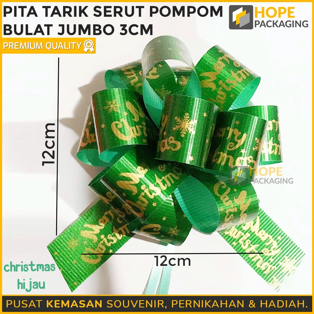 Pita Tarik Serut Pompom Bulat Jumbo 3 cm