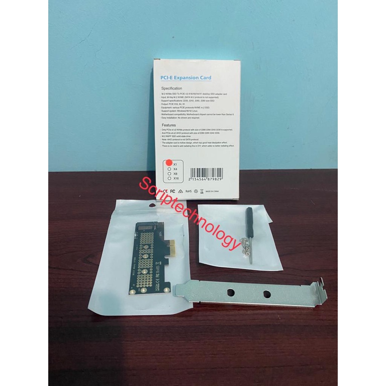 PCIE Card X1 M.2 NVMe HDD SSD NGFF M Key PCI Express M2 X1 Adapter