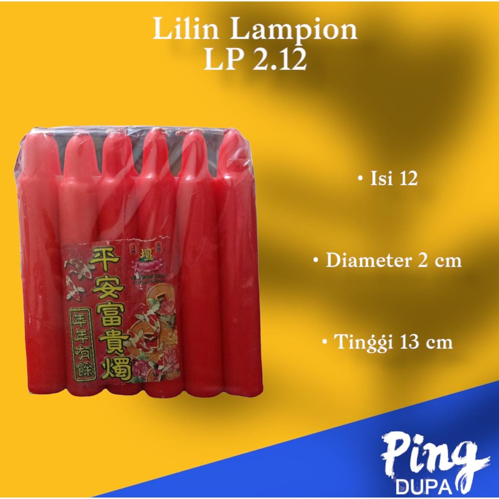 Lilin Lampion SK12 Warna Merah Isi 12 Batang Red Candle Import