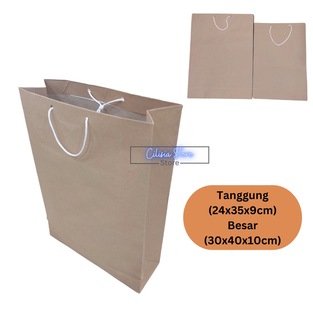 

Paper Bag Polos Coklat Tebal / Shopping Bag Coklat / Tas Kertas Polos