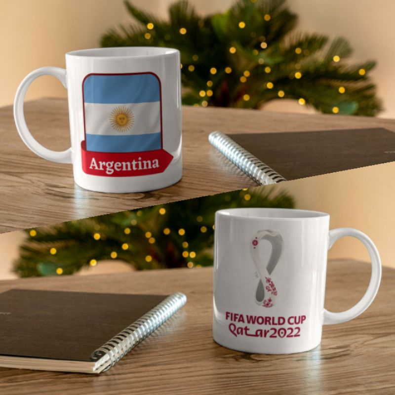 Gelas Mug Bendera Argentina Piala Dunia 2022 | Mug Gelas Cangkir Fifa World Cup Qatar 2022 | Final P