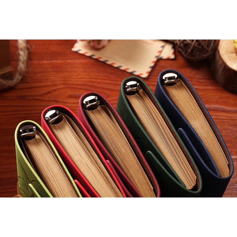 

klm Buku Catatan Binder Kulit Retro Leaf kertas