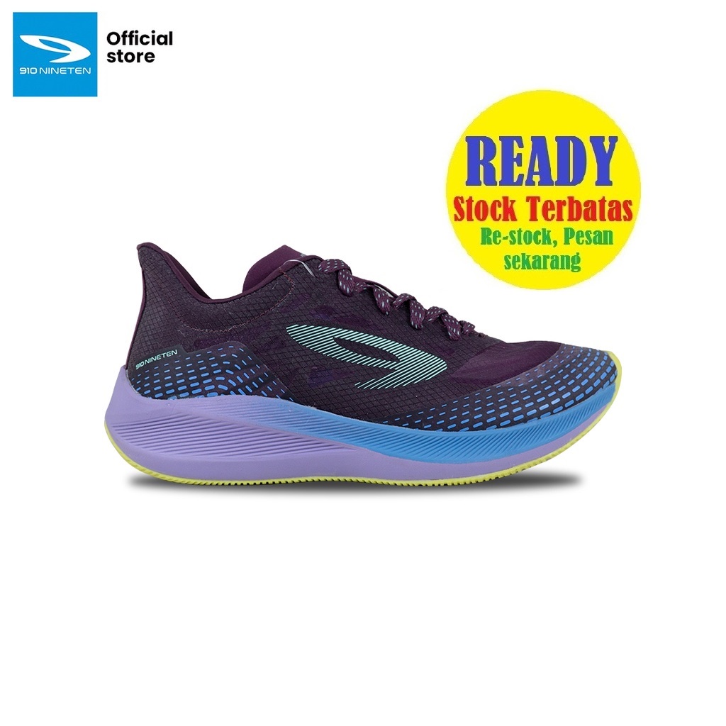 910 Nineten Haze 1.5 Sepatu Lari - Burgundy/Abu/Kuning