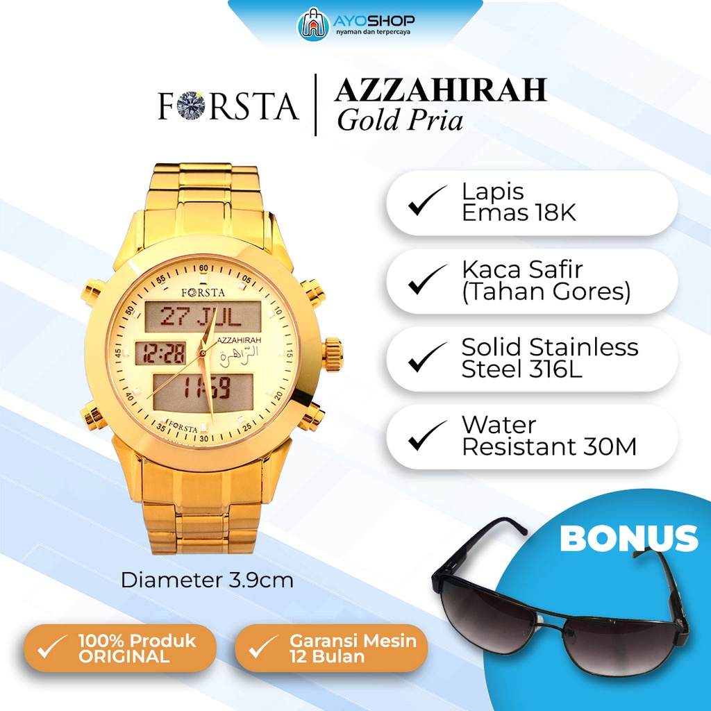 Jam Tangan Muslim Forsta Azzahirah Gold Man