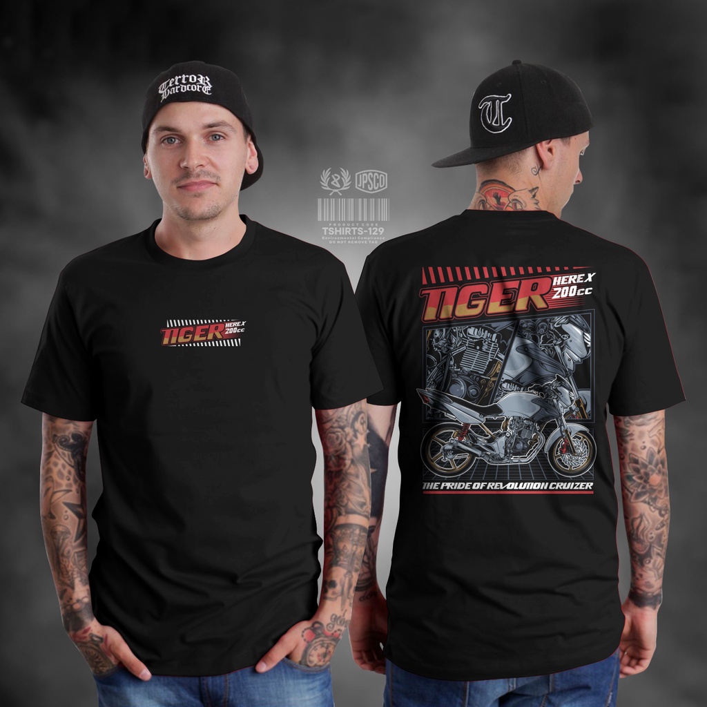 Baju Atasan Kaos Distro Motor Pria Lengan Pendek Terbaru Keren 2022 Honda CB GL Herex Tiger 2000