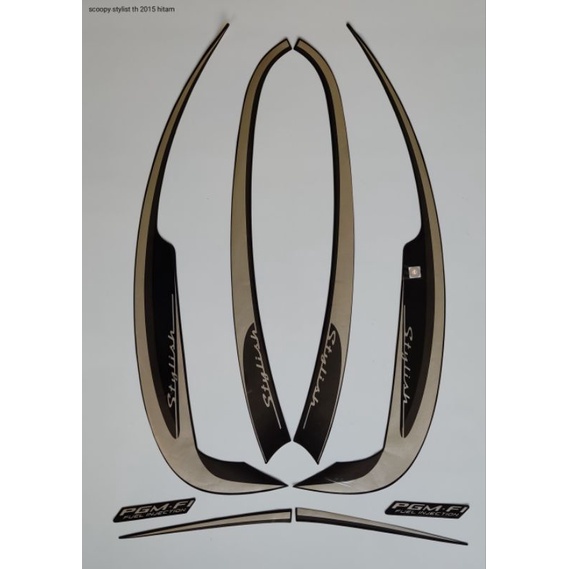 STRIPING ORI HONDA SCOOPY STYLISH th 2015/warna Hitam