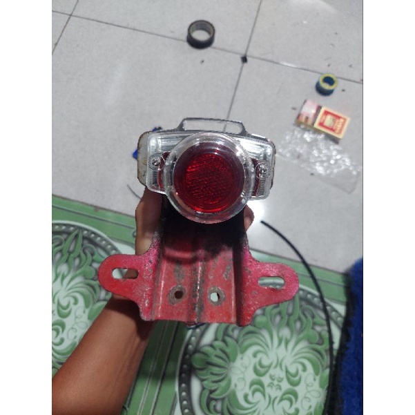 (BISA COD)Stoplamp/stopan CB model monkey terbaru kekinian set braket cnc+pangkon v80 ori lepasan mo